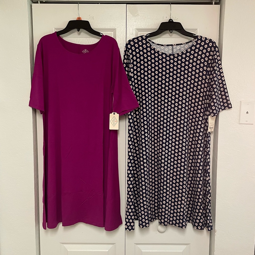 St. John’s Bay BOGO Short-sleeve Swing Dress- Size Large